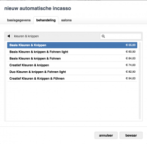 alle automatische incassos overzicht