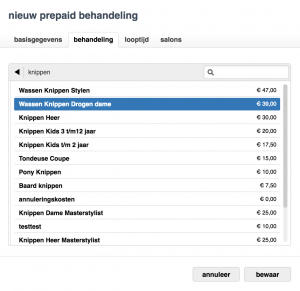salonhub aantal behandelingen tabbel