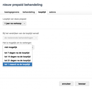 prepaid behandeling instellingen