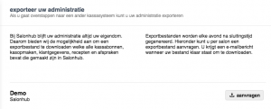 uitleg over het exporteren van uw administratie van salonhub