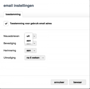 email instellingen van salonhub