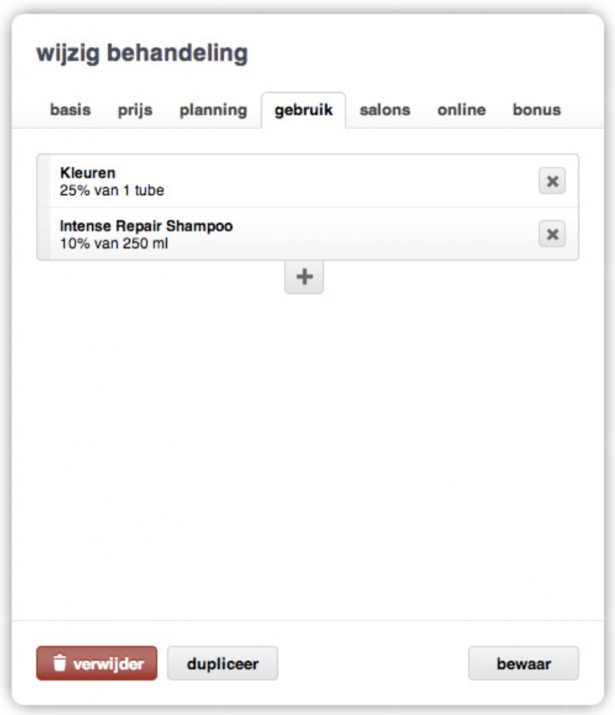 voorbeelden van het wijzigen van behandelingen