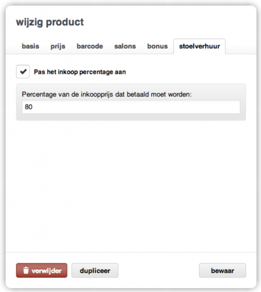 salonhub producten wijzigen