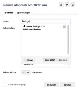 afspraak overzicht salonhub