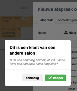klantenkaart koppelen via salonhub
