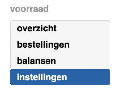 voorraad keuzes in salonhub