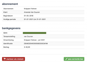 automatische incasso informatie per persoon