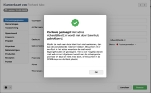 controle geslaagd voorbeeld