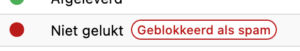 Salonhub rapportage geblokkeerd als spam