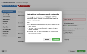 Rode melding gegevens
