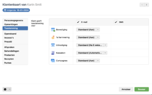 voorbeeld van geen wijzigen in salonhub