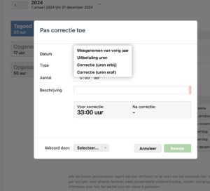 salonhub correctie toepassen
