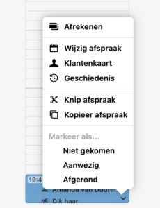 geschiedenis tonen vanuit salonhub