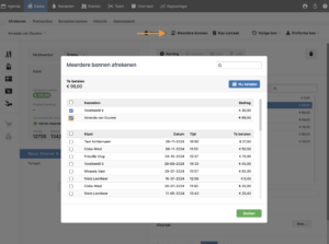 meerdere bonnen tegelijk afrekenen