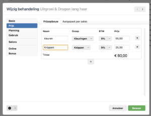 oplossing Geen recept zichtbaar bij tabblad in salonhub