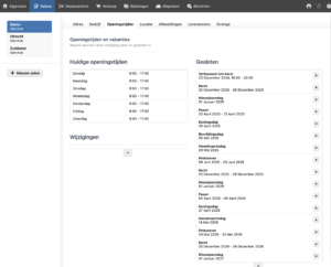 feestdagen openingstijden, hier vul je ze in