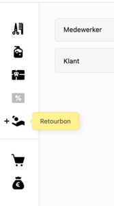Afbeelding knop Retourbon
