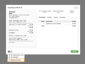 kassabon overzicht salonhub
