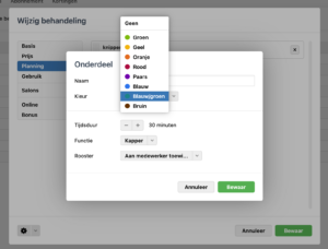 behandeling wijziging salonhub