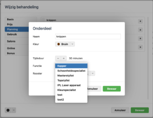 onderdeel overzicht van salonhub
