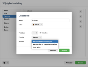 rooster dashboard van salonhub