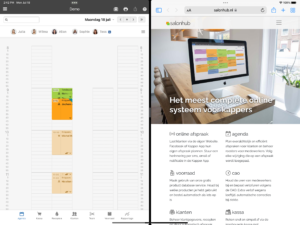 multitasken op een ipad met salonhub