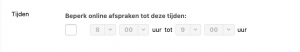 salonhub beperkte tijden toepassen