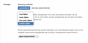 meer of minder tijden uitkiezen