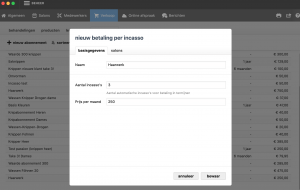 nieuwe betaling aanmaken voor jouw salon