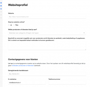 websiteprofiel van mollie