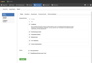 kassa overzicht van salon