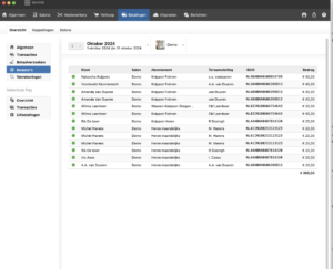 automatische incasso tabbel salonhub