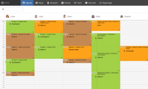 behandelingen kleuren in agenda