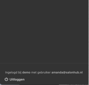 in-en uitloggen in Salonhub