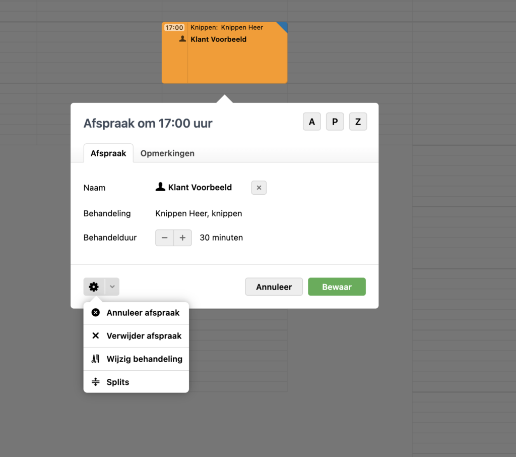 salonhub afpsraak annuleren