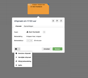 afspraak annuleren of verwijderen