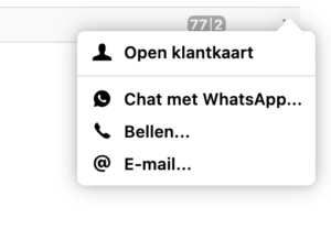 Click to.. vanuit tabblad klanten