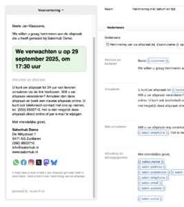 Social Media adresgegevens uitgebreid in Salonhub