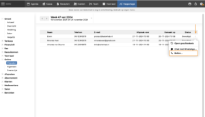 VoIP bellen vanuit Rapportage Afpsraken Online