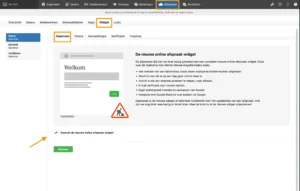 Nieuwe widget activeren